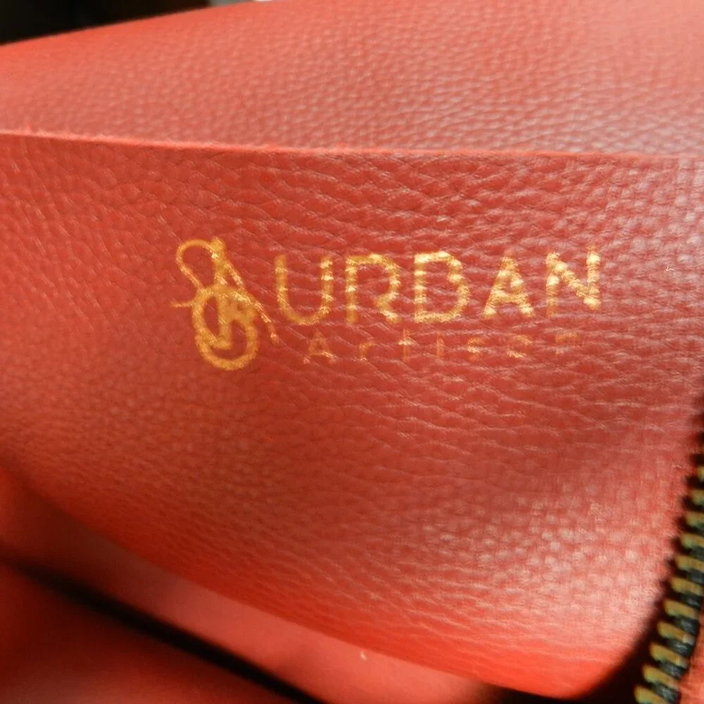 Urban Artisan Leather red X-Large tote bag purse weekender Unstructured zip top